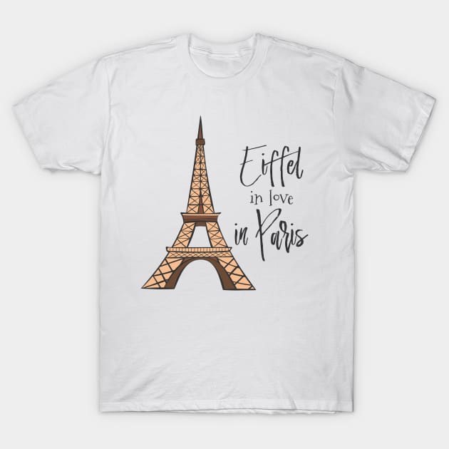 Eiffel in Love in Paris T-Shirt by Dreamy Panda Designs